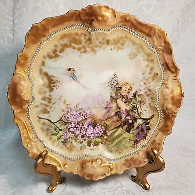 Antique 1896 Limoges France A. Lanternier - Exquisite Cherub Plate - 8 1/2   • $99