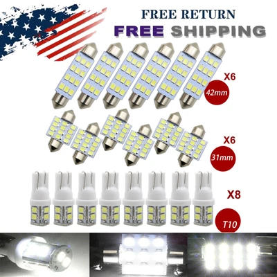 $9.70 • Buy 20x Combo LED Car Interior Inside Light Dome Map Door License Plate Lights White