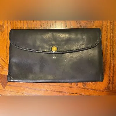 Vintage Coach Legacy Tri-fold Wallet Womens Black Leather Checkbook • $27