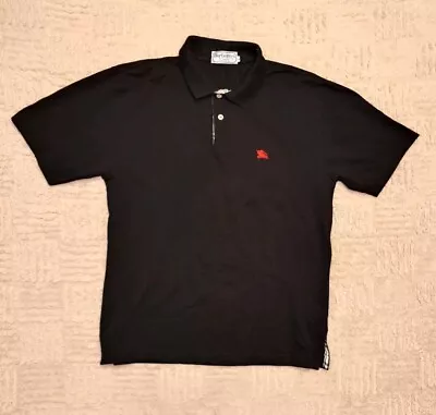 Burberry London Black Polo Shirt Size Large Nova Check • $19.99