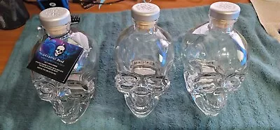 Crystal Head Vodka EMPTY Bottle Cork Skull Clear Glass W/Stopper - 3PC • $34.95