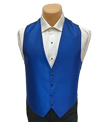 Men's Flow Formals Royal Blue Tuxedo Vest Adjustable Fullback Size Large • $17.05