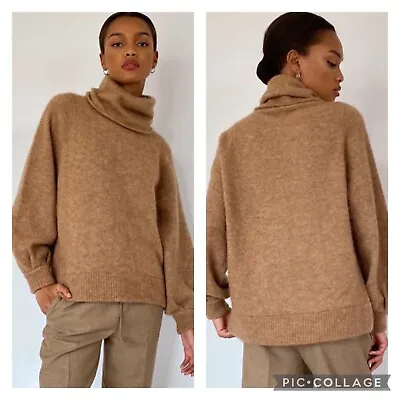 The Group Babaton Camel Adichie Oversized Turtleneck Sweater Wool Alpaca Medium  • $30