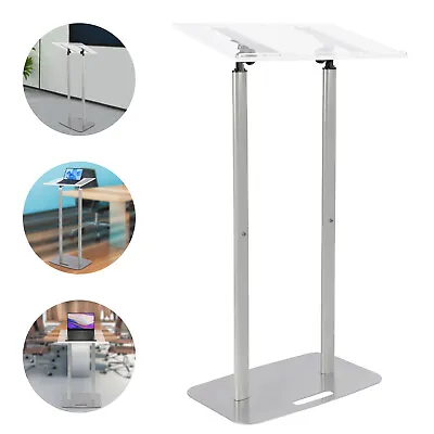 Acrylic Podium Lecterns Clear Podium Stand Floor Standing Podium Desk 30-90° NEW • $101.69