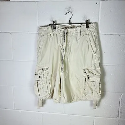 Abercrombie And Fitch Shorts Mens W32 White Cargo Cotton Casual Combat Outdoor • £28.95