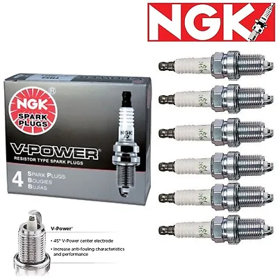 6 Pack NGK V-Power Spark Plugs 2006-2010 Ford Explorer 4.0L V6 Kit Set Tune • $22.99