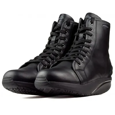 MBT Monya Women's Lace Ankle Boot With Side Zipper (Black Leather Heel Sensor) • $225.95