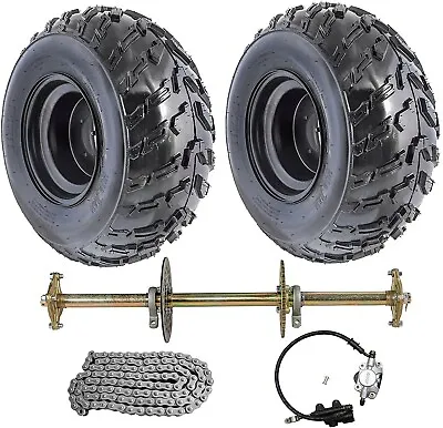 32  Rear Axle Kit Assembly +Tires & Rims Sprocket Disc Hub Go Kart ATV Quad Bike • $359.58