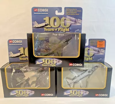 Lot 3 CORGI Die Cast Fighter Planes TOP GUN F-16 Falcon Harrier F4 Phantom NOS • $40