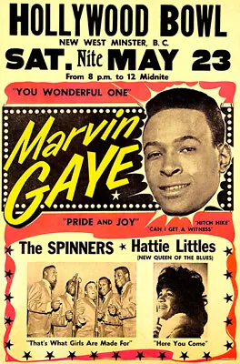 Marvin Gaye - The Spinners - 1964 - Concert Poster • $9.99