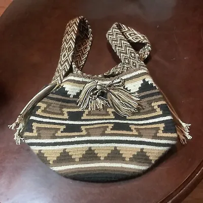 Bag Wayuu Mochila Bucket Boho Tote Colombia Rioacha Browns Black White New Purse • $55