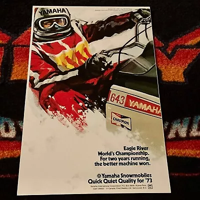 🏁 ‘72-73 YAMAHA SR 643 Race Snowmobile Poster    Vintage Sled SR643 Sno Pro • $21.88