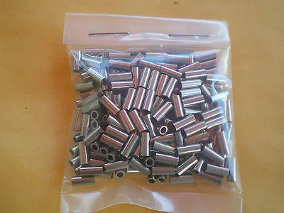 $7.99 • Buy   50 Nickel Wire Leader Crimp Sleeves Good For 20 To 60 Lbs. Test #30l .069 Id.