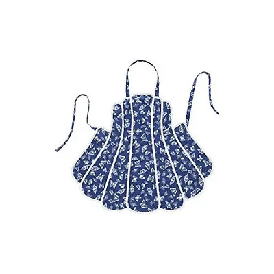 Panel Apron - Blue With White Butterflies (Freya) - Handmade In Norfolk UK • £7.99