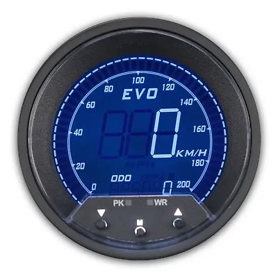 EVO 85mm Digital GPS Speedometer 200 KMH 4 Color LCD Trip Peak Recall & Warning • $112.49