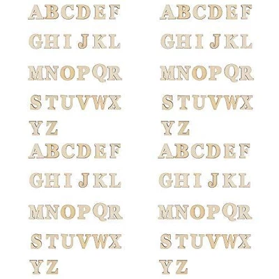 $19.06 • Buy 104 PCS Wooden Alphabet Letters, Unfinished Wood Sticker Set