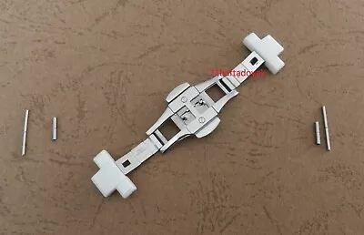 £18.50 • Buy Silver Clasp + Ceramic Links Fits AR1404, AR1405 Armani Ladies Watch Strap 18mm