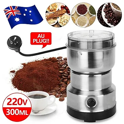 Electric Coffee Grinder Stainless Steel Milling Bean Nut Spice Matte Blender AU • $25.49