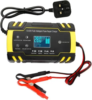 Dandelionsky Car Battery Charger And Maintainer 12V 24V 3-Stage Automatic With • £28.93