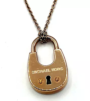 Rose Gold Tone Michael Kors Padlock Necklace  • $40