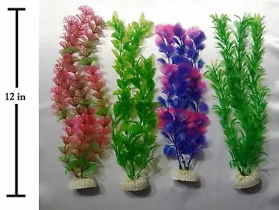 $14.50 • Buy 9 Pack Of 12  Artificial Plant Plastic Aquarium Decorations - Fast Shipping!