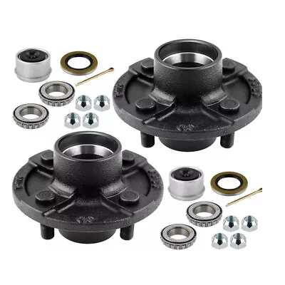 Set Of 2 Trailer Axle Kits With 4 On 4  Bolt Idler Hub For 2000LBS Axle D29 CA1 • $50.09