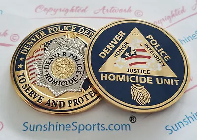 Denver Police Homicide Challenge Coin 1 3/4  New LAPDFBICHP LA Sheriff • $26.75