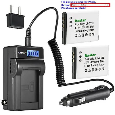 Kastar Battery LCD AC Charger For Olympus Li-70B Olympus VR-140 VR-145 Camera • $11.99