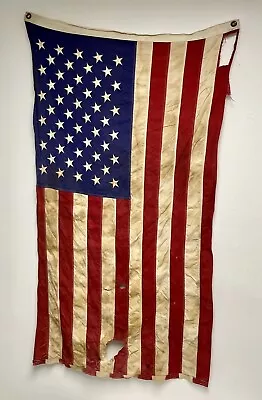 Vintage Valley Forge ‘Challenger’ 50 Star American Flag 100% Cotton 58” X 34” • $65