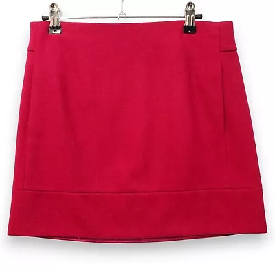 J. Crew Pink Wool Blend Mini Skirt Zip Pockets Size 0 30X15 • $13.53
