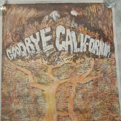 $140 • Buy Vintage William Whitaker Poster Goodbye California Earthquake Macabre Grim 1960s