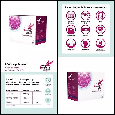 Inofolic Alpha – PCOS Supplement For Women For Life - Female Hormone Balance • £20.57