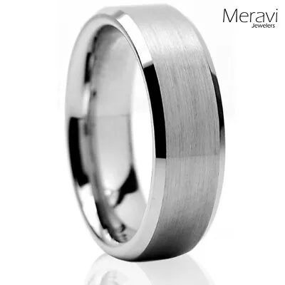 🔥 Tungsten Carbide Wedding Band Ring Brushed Silver Mens Jewelry Size 6-15 • $13.56