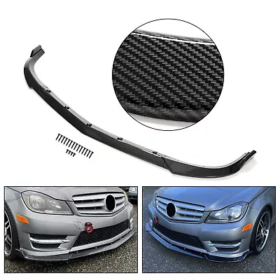 Carbon Fiber Color Front Bumper Lip Splitter Spoiler For Benz W204 Sport 2012-14 • $62.42