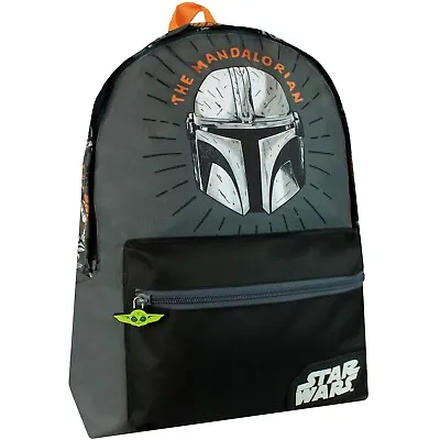 £17.99 • Buy Star Wars Backpack Kids Boys School Bag Rucksack Mandalorian Black Orange