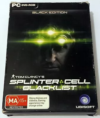 Tom Clancy's Splinter Cell: Blacklist Black Edition PC Game Steelbook 2013 • $28