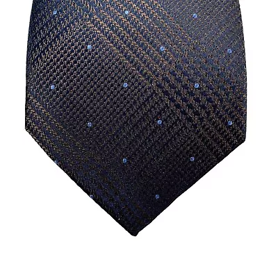 Michael Kors Mens Dotted Glen Check Silk Classic Neck Tie Brown 3  • $14.97