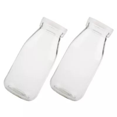 Glass Drinking Bottles With Lid 250ML Kitchen Container • £14.88