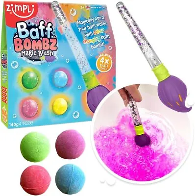 Baff Bombz Magic Brush By Zimpli Kids  Paint Your Bath Water Creative Toy • £11.95