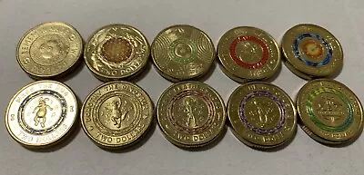 10 X Assorted Coloured Australian 2 Dollar Circ Coins • $40