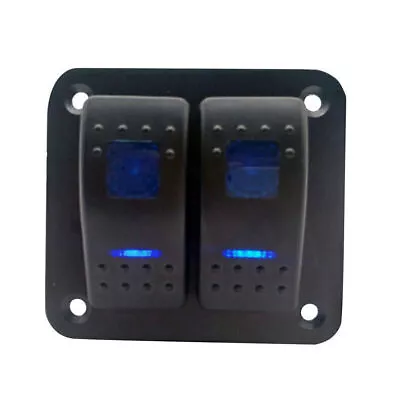 2 Gang Toggle Rocker Switch Panel Blue LED Light For Car Marine Boat Waterproof • $17.96