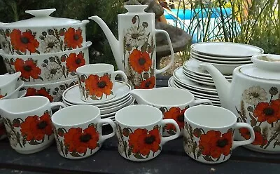 £2.95 • Buy Vintage 1970s J&G Meakin Poppy Tea Set/Dinner Tableware Spares/Replacements