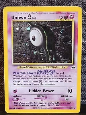 Pokémon TCG Unown [A] Neo Discovery 14/75 Holo Unlimited Holo Rare • $3