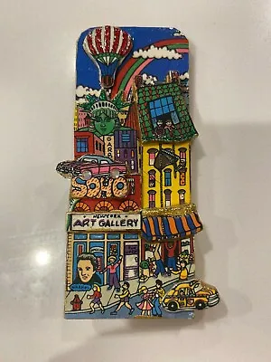 Charles Fazzino SoHo NYC 3D Jewelry Brooch Pin Signed - In Original Box • $350