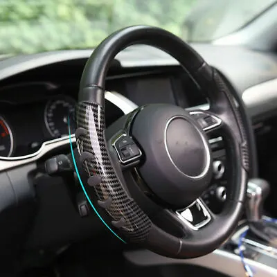 Pair Carbon Fiber Universal Car Steering Wheel Booster Cover Non-Slip -NEW • $7.73