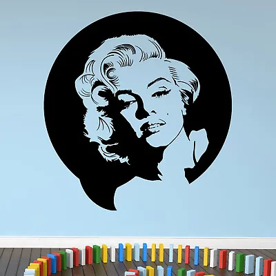 Marilyn Monroe Portrait Circle Wall Sticker Decal Transfer Home Matt Vinyl UK • £10.79