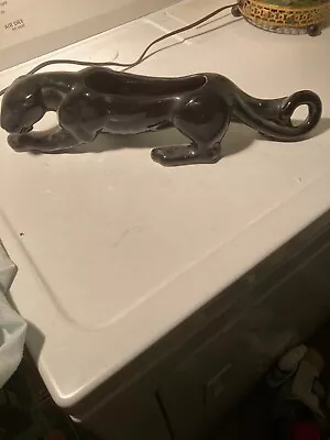 Vintage Black Panther Pottery  16  Crouching Big Cat • $20