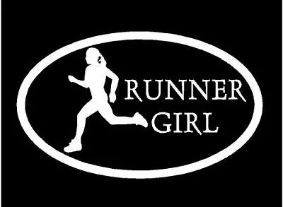 Runner Girl Vinyl Decal Sticker Truck Car Marathon Cross Country Track Window • $8.01