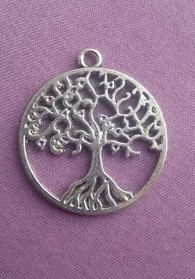 £1.59 • Buy 10 X Large TREE OF LIFE Charms Pendant Double Sided - Pierced Design 28mm X 25mm