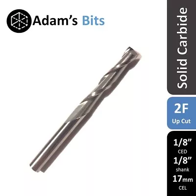 1/8  3.175mm Spiral 2 Flute 17mm Carbide End Mill CNC Router Bit Slot Flat Nose • $5.95